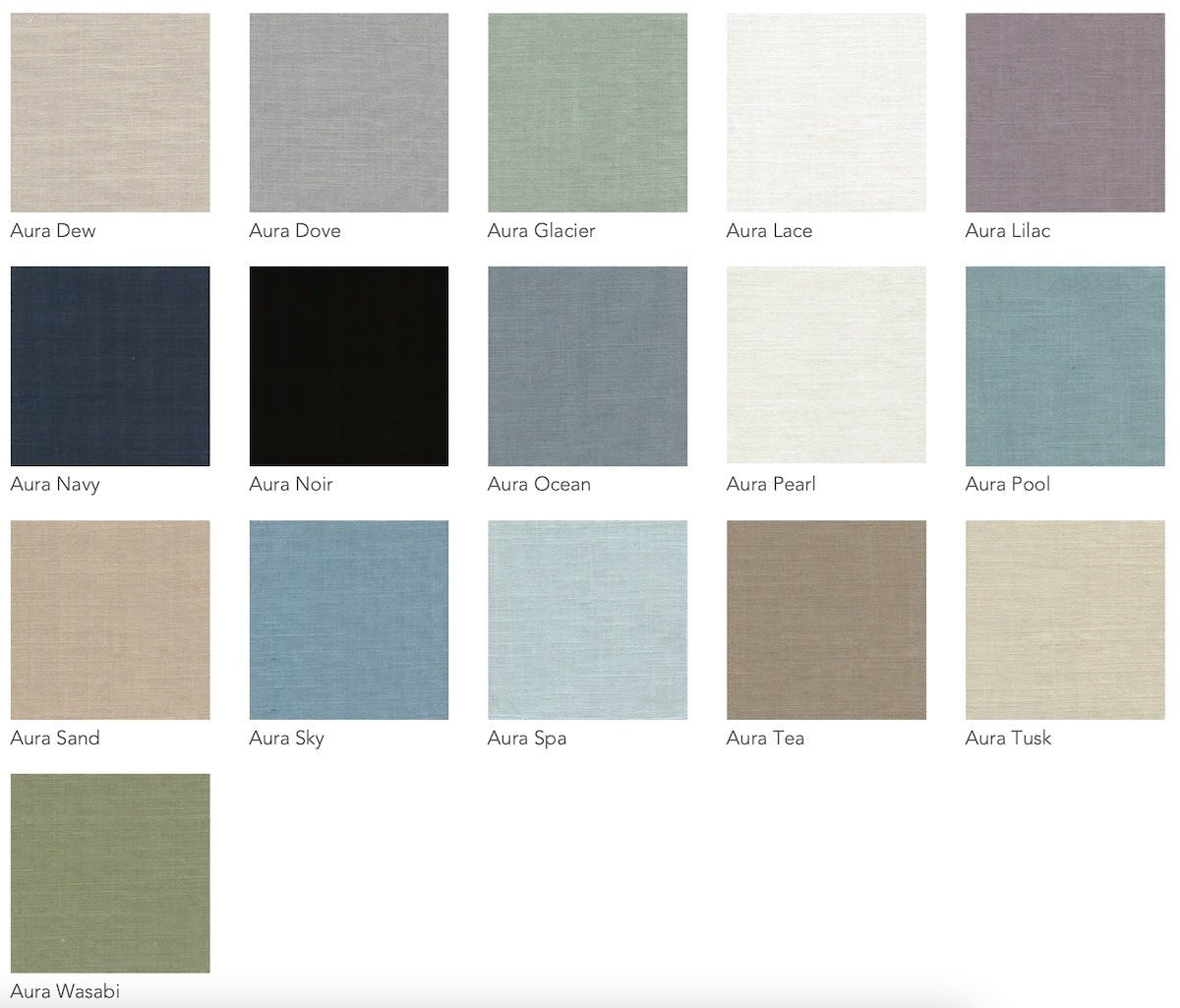 Color Card for Curtain Panels - Aura Fabric with Drapes - Legacy Home at Fig Linens and Home