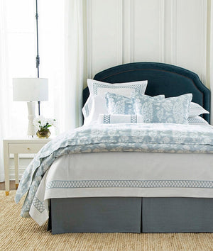 Allaire Aqua Bedding - Legacy Home Bed made from Thibaut Fabrics Chestnut Hill Collection