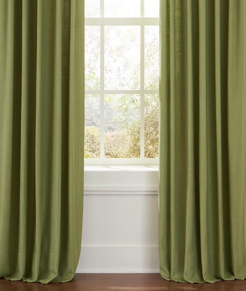 Aura Drapery Panels by Legacy Home - Shown in Wasabi on Window