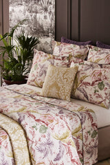 Lifestyle Photo with pillow on Yves Delorme Bedding - Fresque Tileul Green Citrus Decorative Pillow