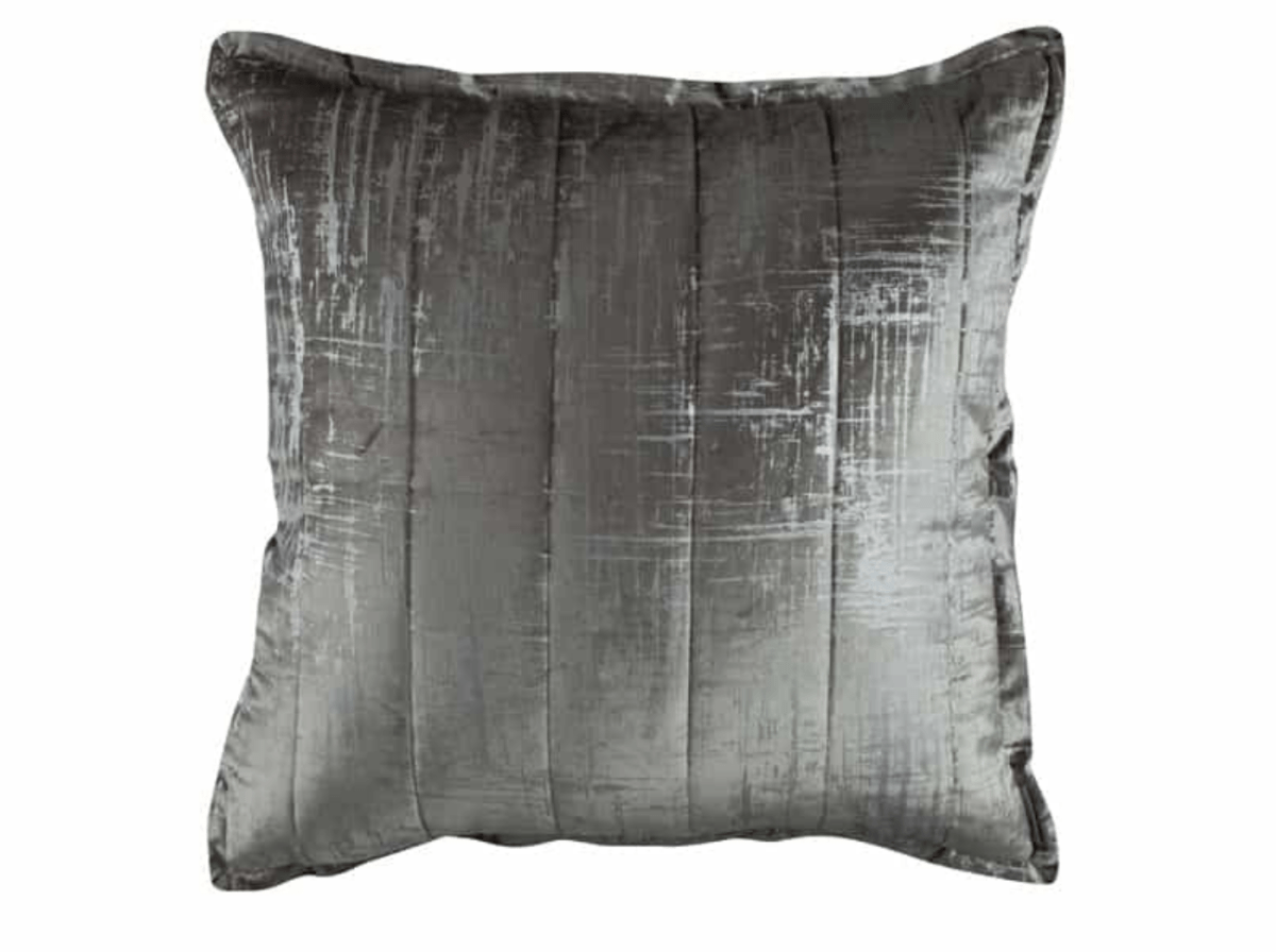 Lili Alessandra Moderne Silver Velvet Euro Pillow - Fig Linens