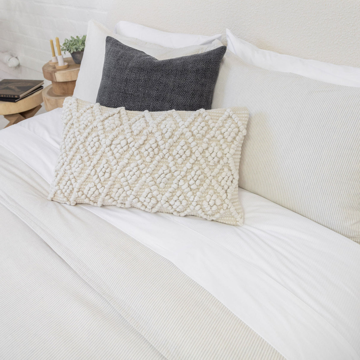 Luke Natural Sham | Pom Pom at Home at Fig Linens and Home - Lifestyle 5