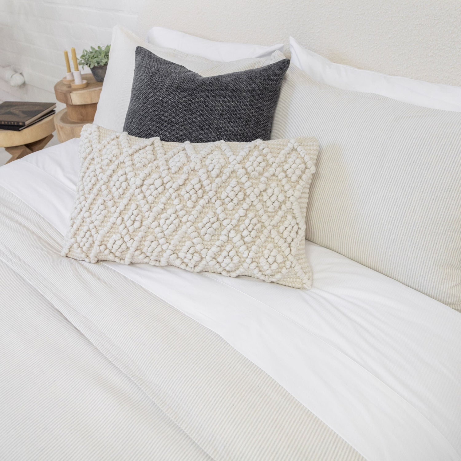 Luke Natural Sham | Pom Pom at Home at Fig Linens and Home - Lifestyle 5