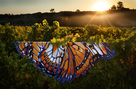 Abyss Habidecor Mariposa Bath Rug | Luxury Butterfly Rug in Tangerine 614 at Fig Linens and Home - 6