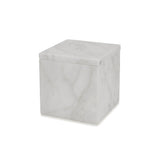 Cotton Jar - Marmol Bath Accessories by Kassatex in White at Fig Linens and Home