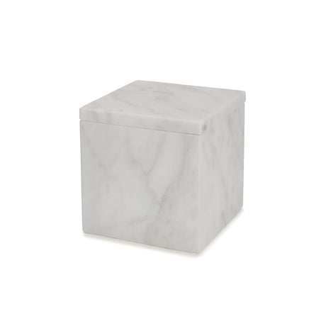 Cotton Jar - Marmol Bath Accessories by Kassatex in White at Fig Linens and Home
