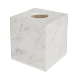 Tissue Box Cover - Marmol Bath Accessories by Kassatex in White at Fig Linens and Home