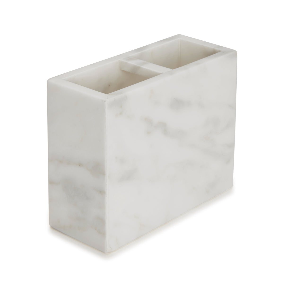 Brush Cup - Marmol Bath Accessories by Kassatex in White at Fig Linens and Home