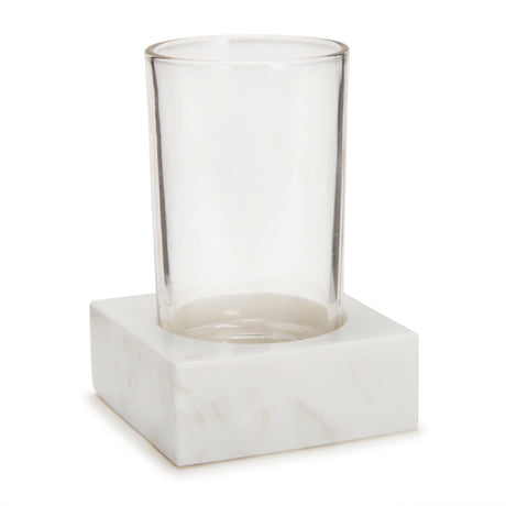 Tumbler - Marmol Bath Accessories by Kassatex in White at Fig Linens and Home