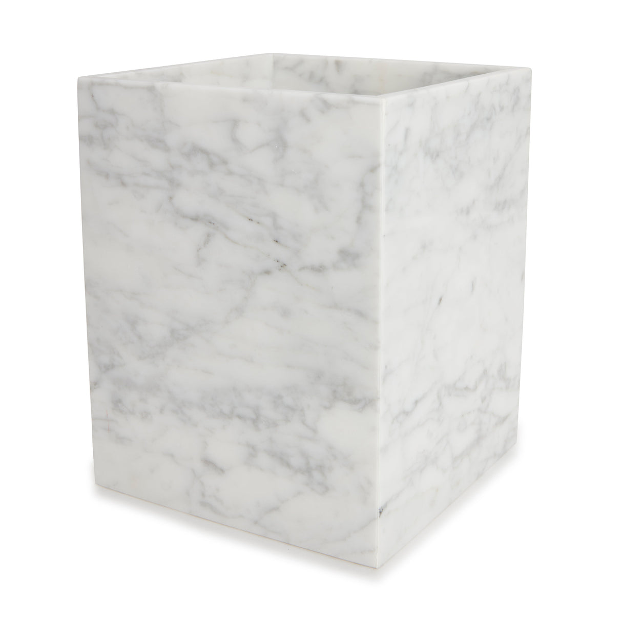 Wastebasket - Marmol Bath Accessories by Kassatex in White at Fig Linens and Home