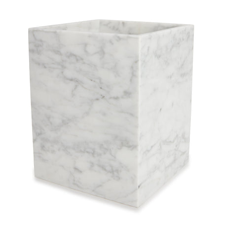 Wastebasket - Marmol Bath Accessories by Kassatex in White at Fig Linens and Home