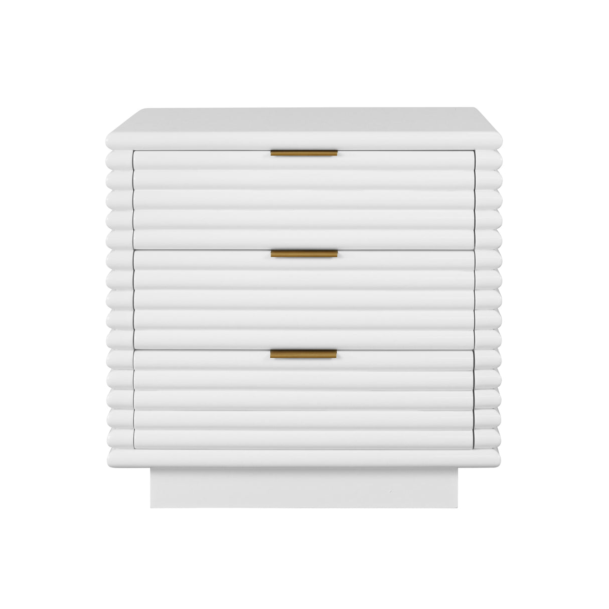 Mateo White Side Table Front View | Worlds Away at Fig Linens and Home