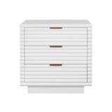 Mateo White Side Table Front View | Worlds Away at Fig Linens and Home