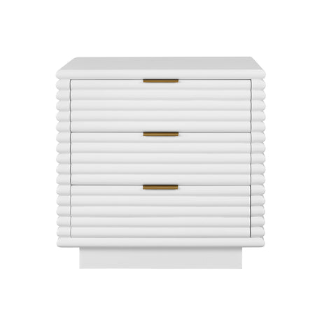 Mateo White Side Table Front View | Worlds Away at Fig Linens and Home