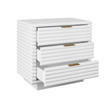 Mateo White Side Table Drawers Open View | Worlds Away at Fig Linens and Home