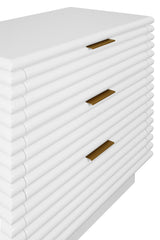 Mateo White Side Table Angle View with Detail | Worlds Away at Fig Linens and Home