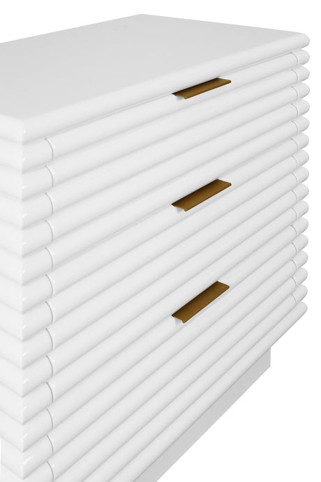 Mateo White Side Table Angle View with Detail | Worlds Away at Fig Linens and Home