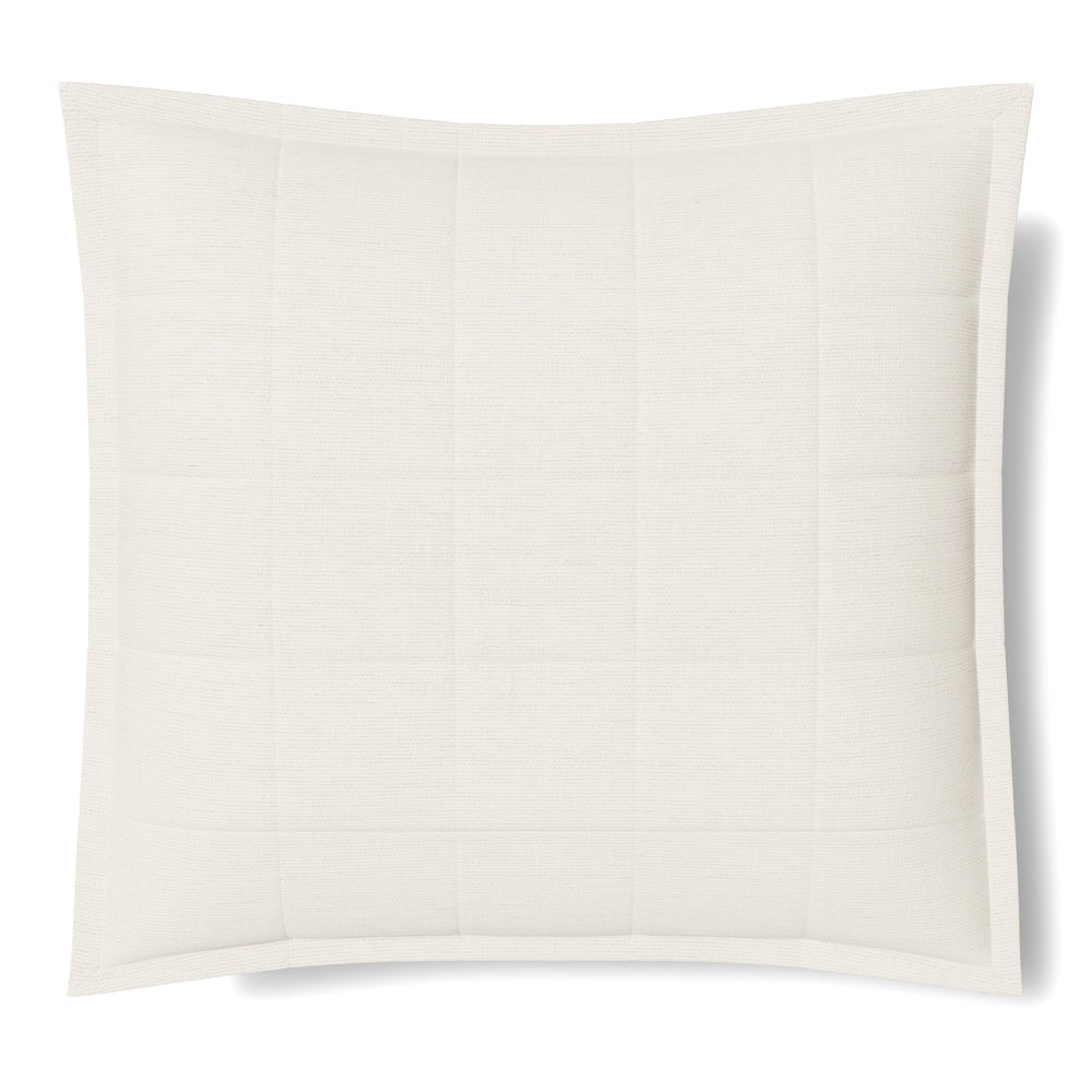Macau Quilted Euro Sham in Bone by Ann Gish at Fig Linens and Home