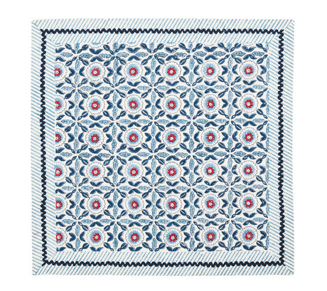 Majorelle Napkin in Red, White & Blue Set of 4 by Kim Seybert Open Fig Linens and Home