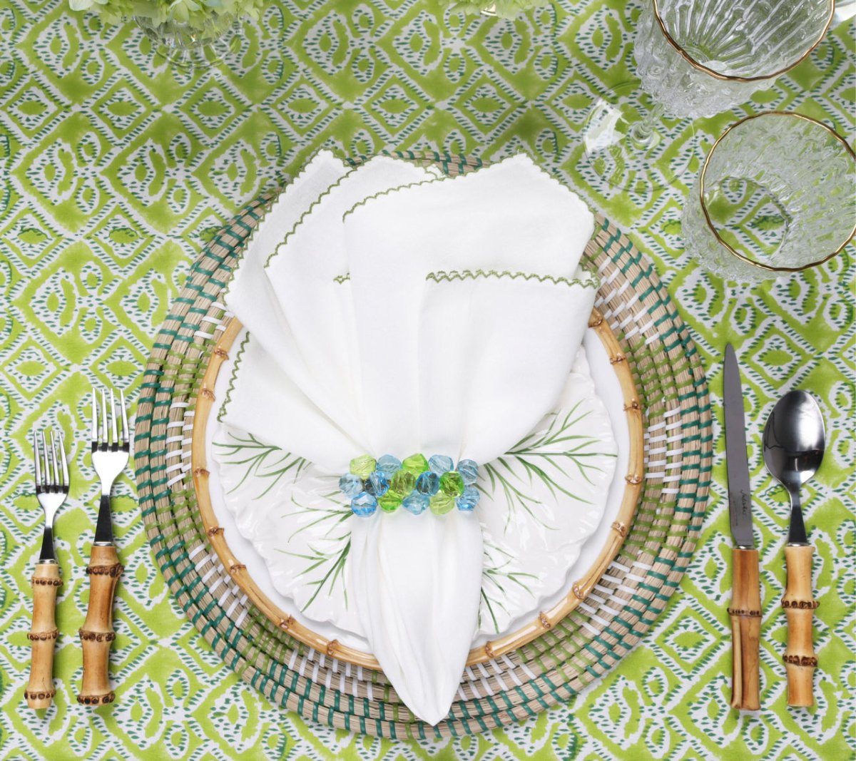 Majorelle Placemat in Green Set of 4 by Kim Seybert at Fig Linens and Home 4