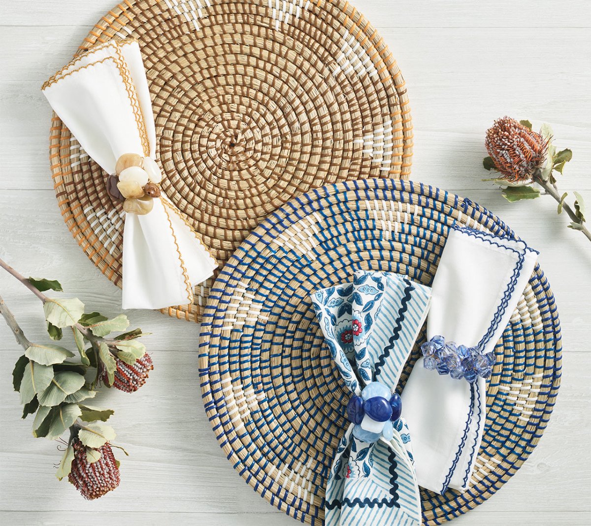 Majorelle Placemat in Navy & Blue Set of 4 by Kim Seybert at Fig Linens and Home 4