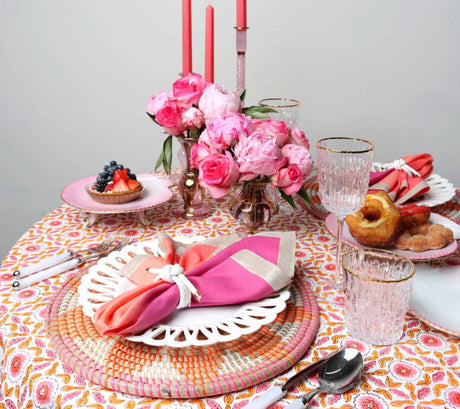 Majorelle Placemat in Pink & Orange Set of 4 by Kim Seybert at Fig Linens and Home 4