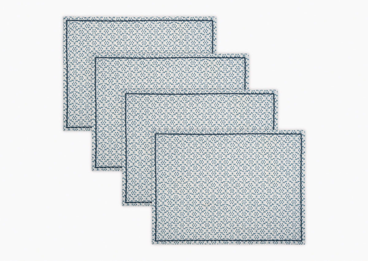 Laksha Lapis Blue Placemats Set of 4 by Matouk Schumacher at Fig Linens and Home