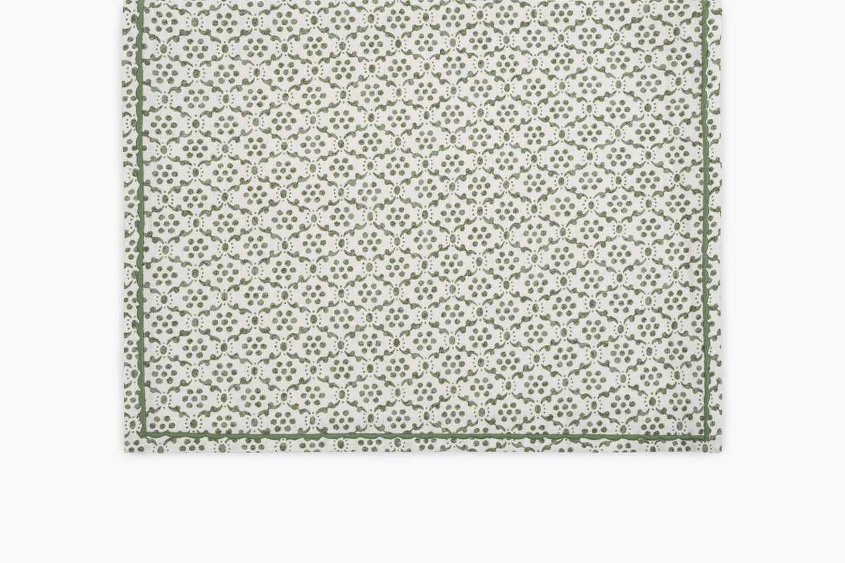 Clover Green Runner - Laksha Table Runner by Matouk Schumacher at Fig Linens and Home