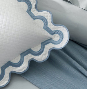 Matouk Coverlet - Mirasol Matelasse Scallop Pillow Sham Detail - Fig Linens and Home