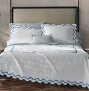 Matouk Coverlet - Mirasol Matelasse Scallop Bed Cover - Fig Linens and Home