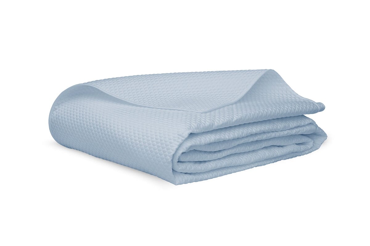 Matouk Alba Blue Quilt - Light Blue Quilted Coverlets at Fig Linens and Home