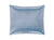 Pillow Sham - Alba Hazy Blue Quilted Pillow Cover by Matouk - Luxury Bedding in Cotton Sateen