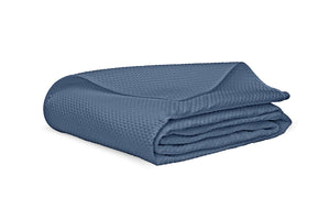 Quilted Coverlet - Alba Steel Blue Quilts by Matouk | Luxury Bedding at Fig Linens and Home