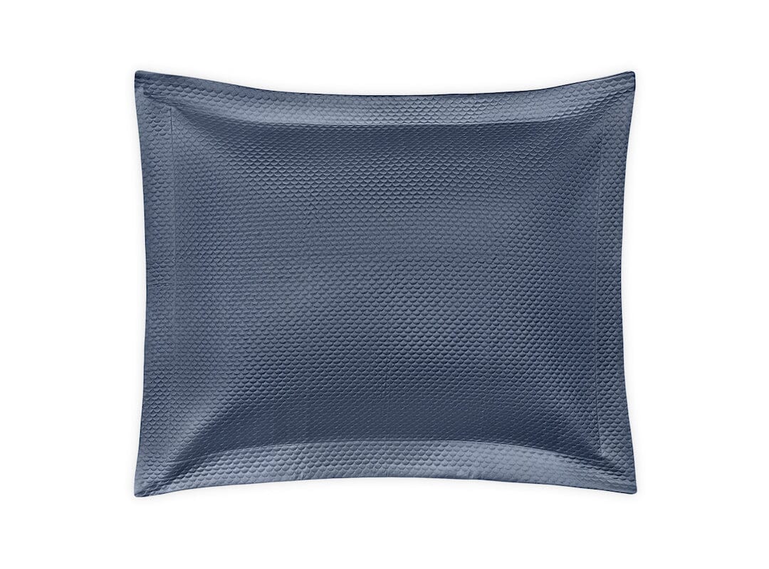 Pillow Sham - Alba Steel Blue Quilted Shams by Matouk | Luxury Bedding at Fig Linens and Home