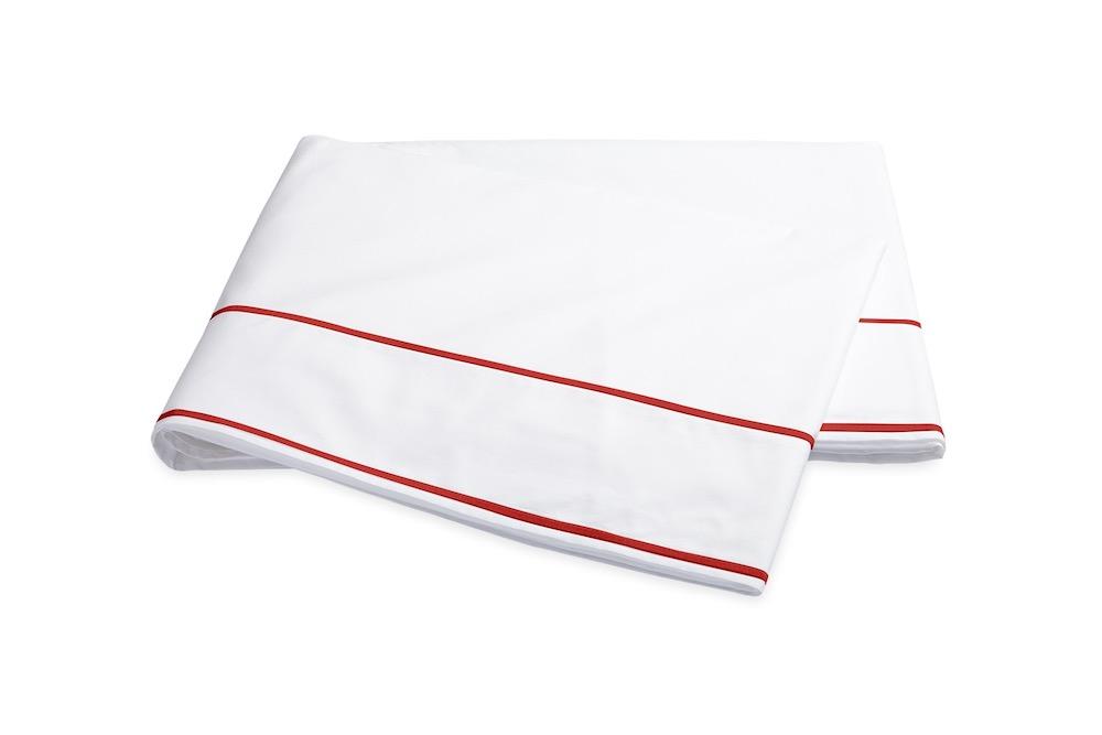 Flat Sheet | Matouk Ansonia Red Cotton Bedding at Fig Linens and Home