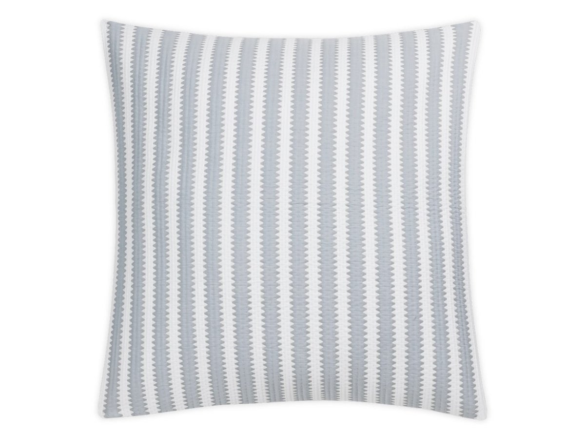Euro Sham - Apollo Stripe Dove Matelasse by Matouk Schumacher at Fig Linens and Home