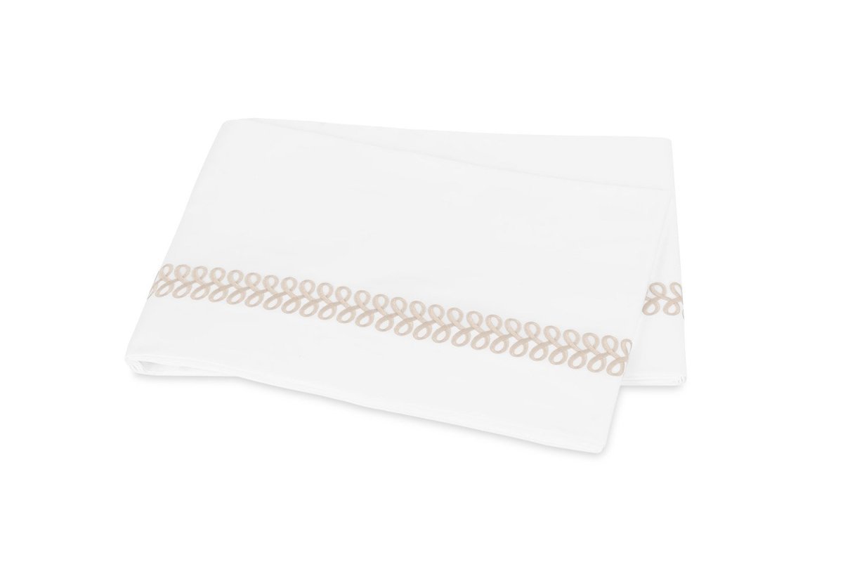 Flat Sheet - Matouk Schumacher Astor Braid Dune Bedding - Fig Linens and Home