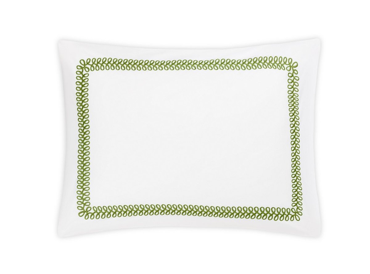 Pillow Sham - Matouk Schumacher Astor Braid Grass Green Bedding - Fig Linens and Home