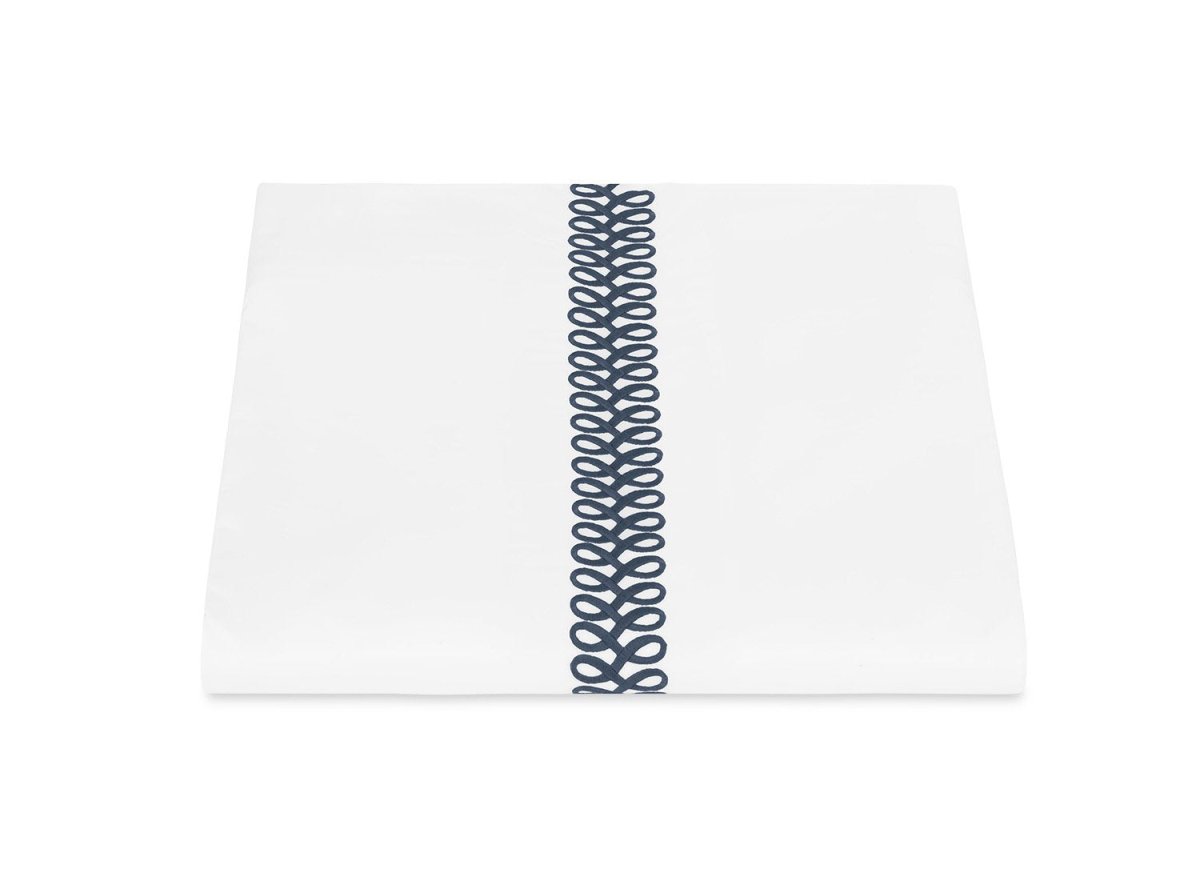 Duvet Cover - Matouk Schumacher Astor Braid Indigo Bedding - Fig Linens and Home