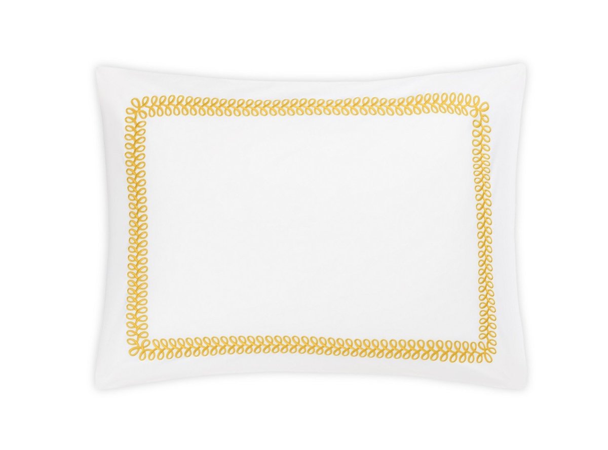Pillow Sham - Matouk Schumacher Astor Braid Lemon Yellow Bedding - Fig Linens