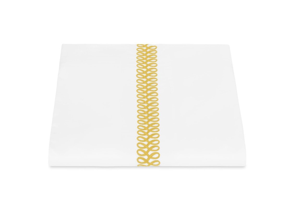 Duvet Cover - Matouk Schumacher Astor Braid Lemon Yellow Bedding - Fig Linens