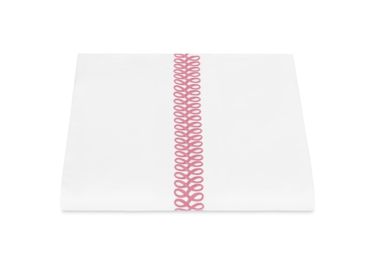 Duvet Cover - Matouk Schumacher Astor Braid Peony Pink Bedding - Fig Linens and Home