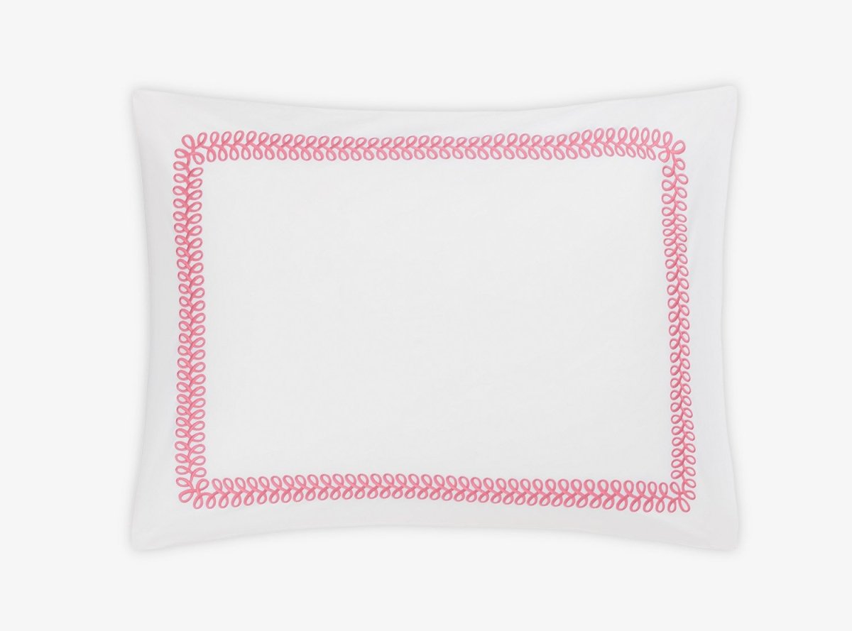 Pillow Sham - Matouk Schumacher Astor Braid Peony Pink Bedding - Fig Linens