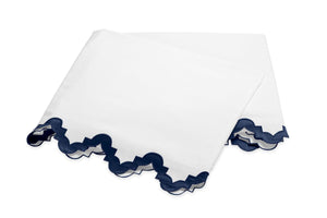 Aziza Navy Blue Flat Sheet | Matouk Bedding at Fig Linens and Home
