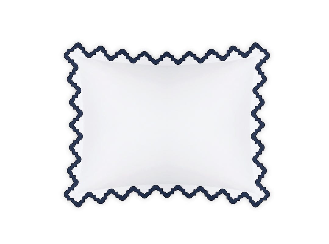 Aziza Navy Blue Pillow Sham | Matouk Bedding at Fig Linens and Home