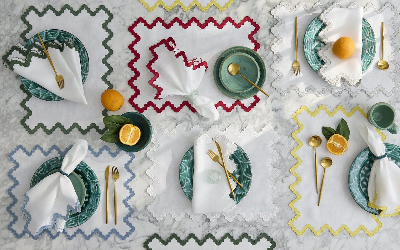 Aziza Placemats by Matouk | Table Setting at Fig Linens and Home - Holiday Table