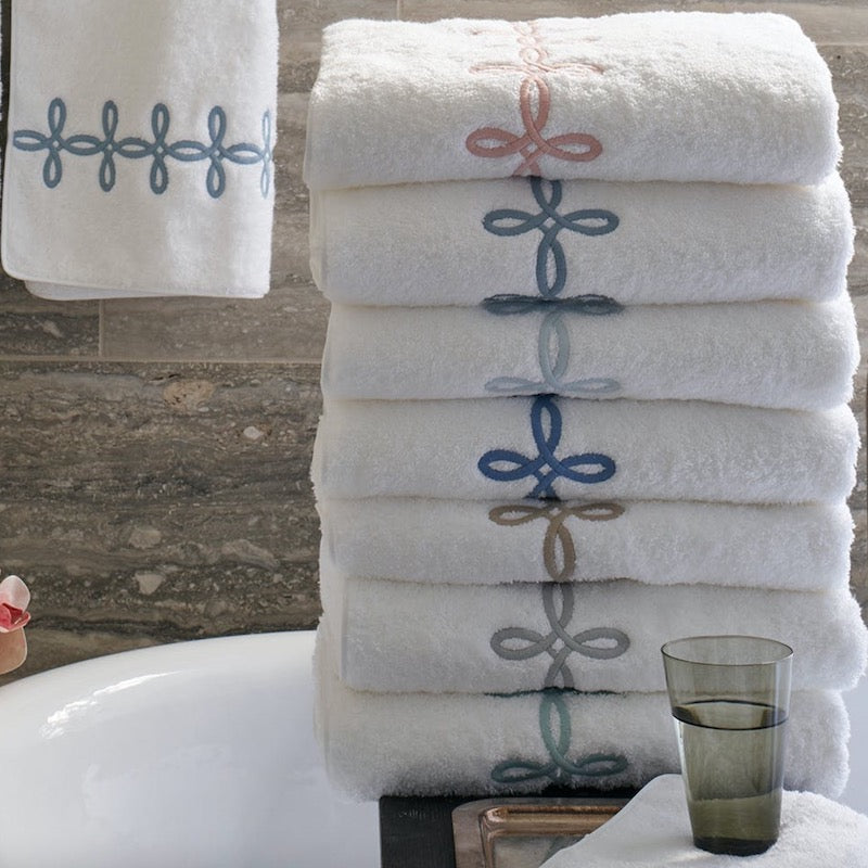 Matouk Bath Linens - Bath Towels, Bath Rugs, Tub Mats, Shower Curtains and Matouk Bath Accessories. Available at Fig Linens and Home.