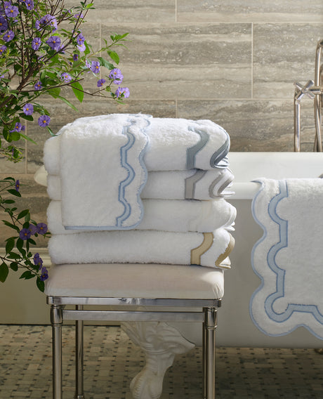 Mirasol Bath by Matouk - Towels and Tub Mats with Scallop applique tape detail