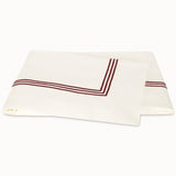 Matouk Bedding - Bel Tempo Nocturne Flat Sheet - Ivory and Red - Fig Linens and Home