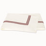 Matouk Bedding - Bel Tempo Nocturne Flat Sheet - Ivory and Red - Fig Linens and Home